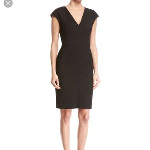 Calvin Klein cap sleeve V neck dress